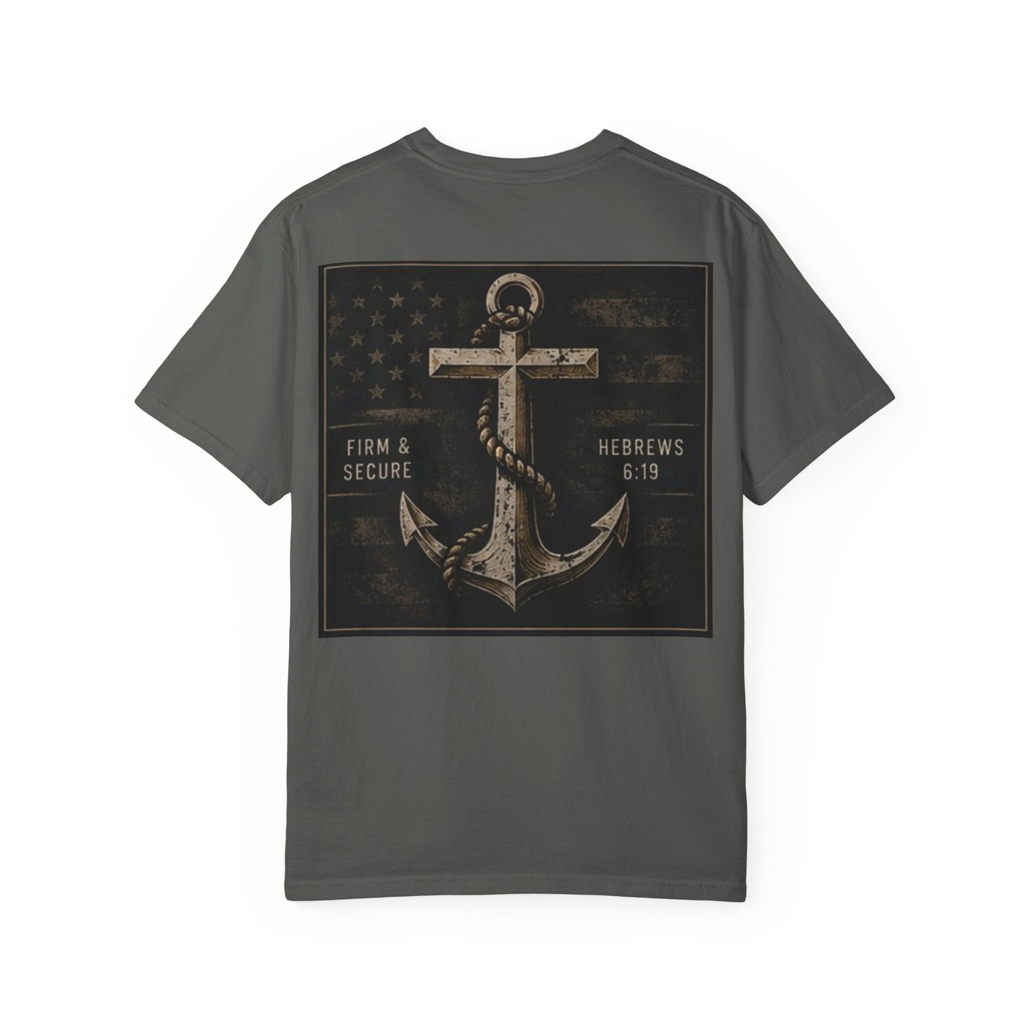 Anchored by Faith T‑Shirt — Vintage Anchor Christian Graphic Tee