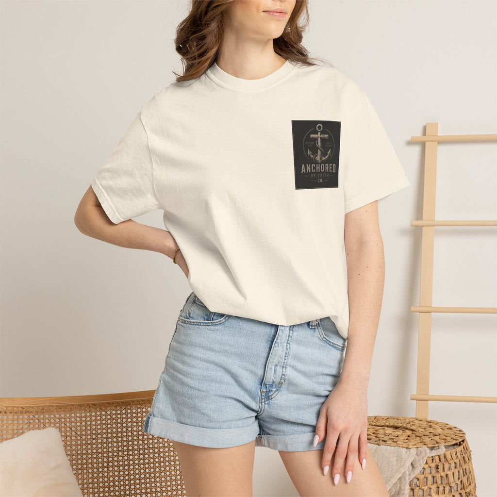 Anchored by Faith T‑Shirt — Vintage Anchor Christian Graphic Tee