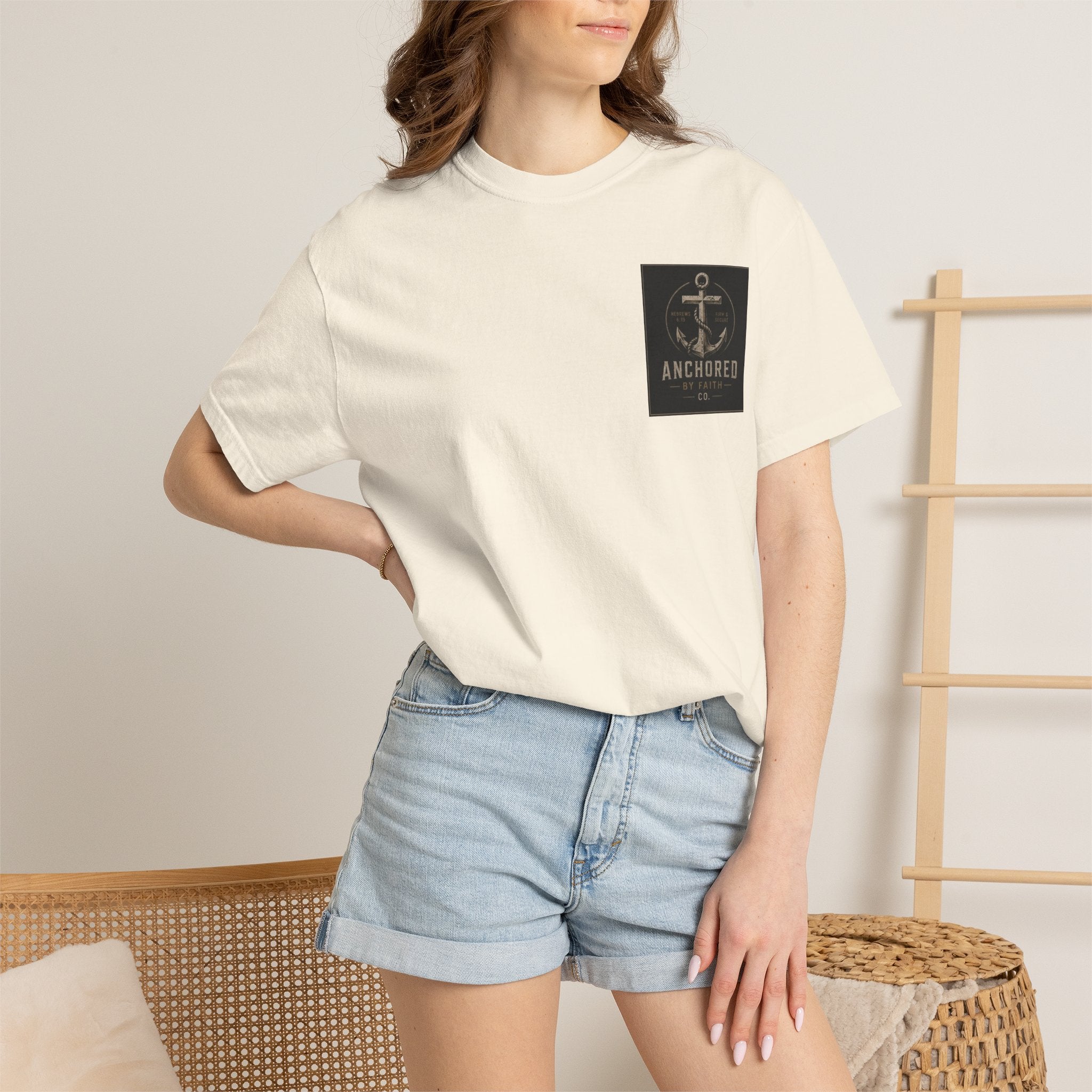 Anchored by Faith T‑Shirt — Vintage Anchor Christian Graphic Tee