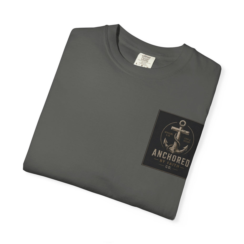 Anchored by Faith T‑Shirt — Vintage Anchor Christian Graphic Tee