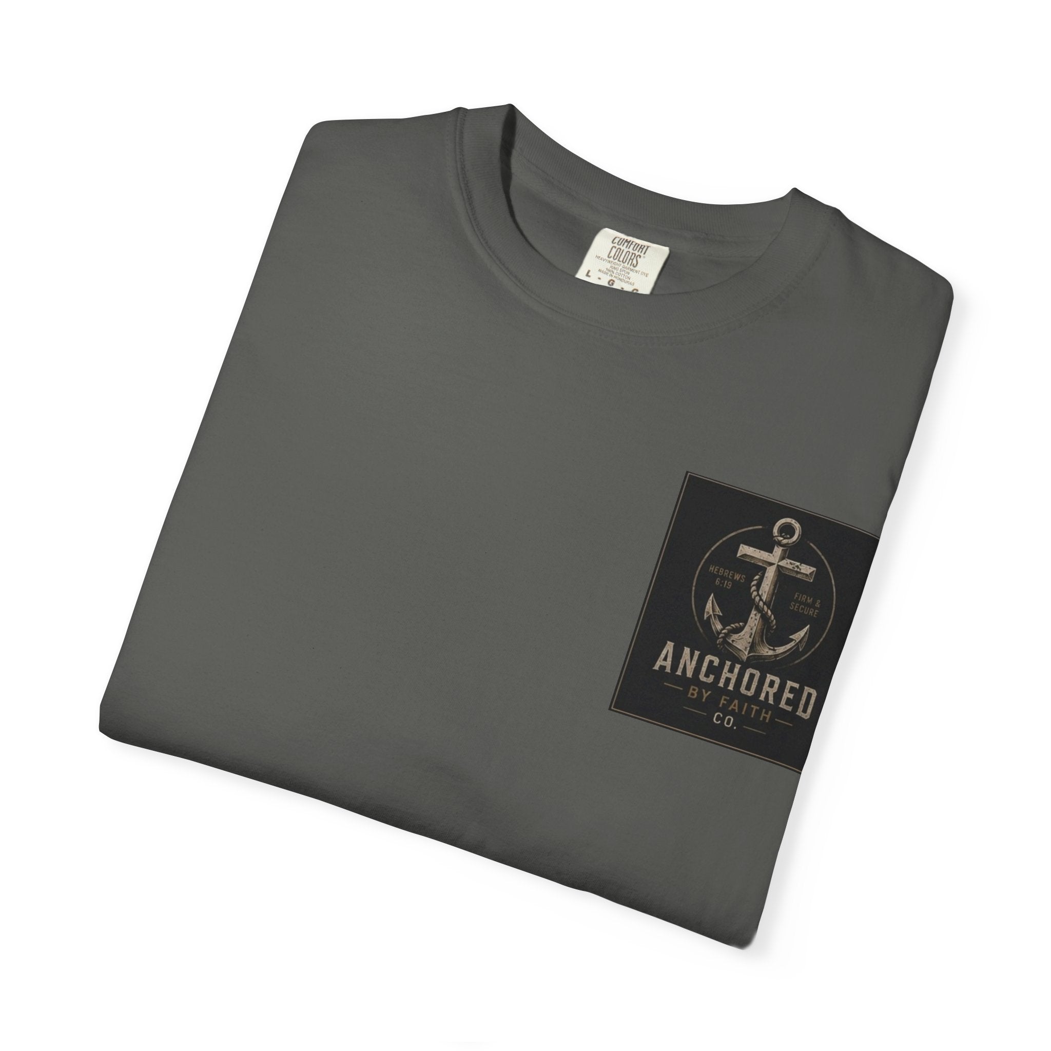 Anchored by Faith T‑Shirt — Vintage Anchor Christian Graphic Tee