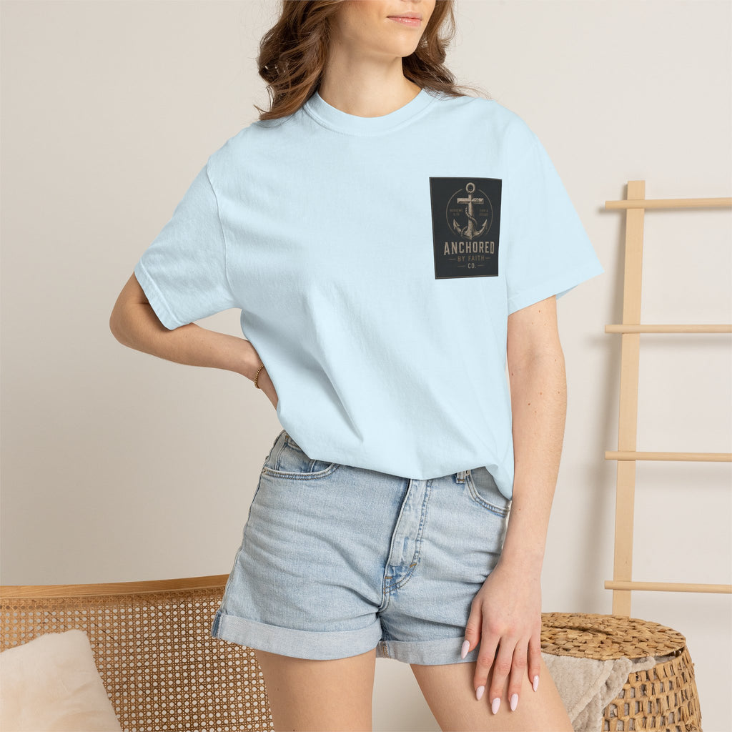 Anchored by Faith T‑Shirt — Vintage Anchor Christian Graphic Tee