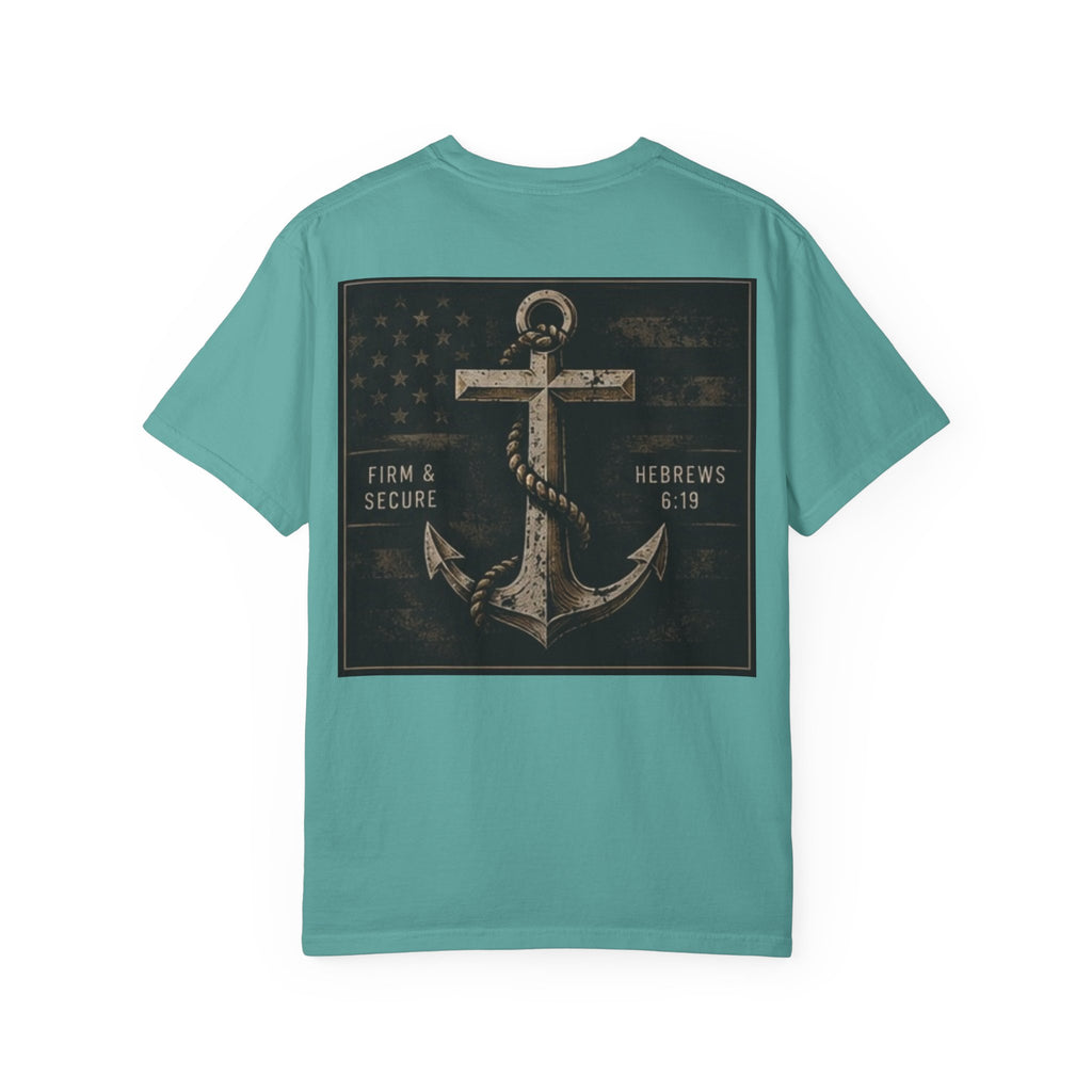 Anchored by Faith T‑Shirt — Vintage Anchor Christian Graphic Tee