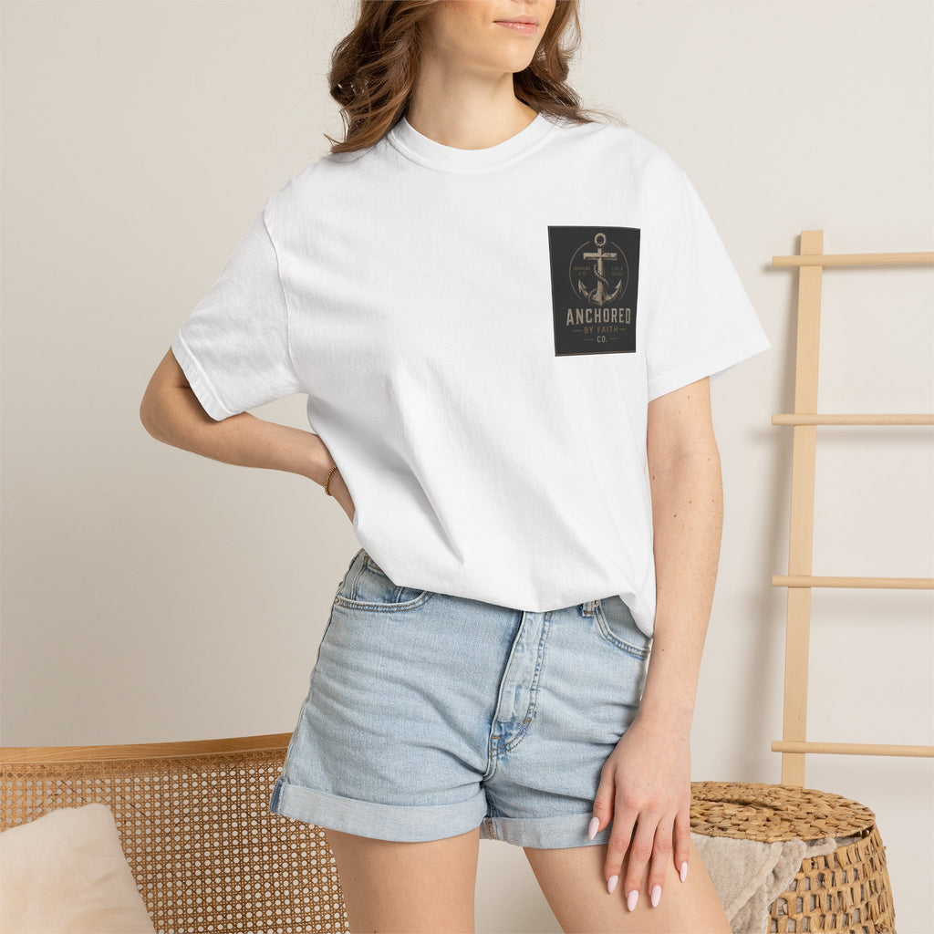 Anchored by Faith T‑Shirt — Vintage Anchor Christian Graphic Tee