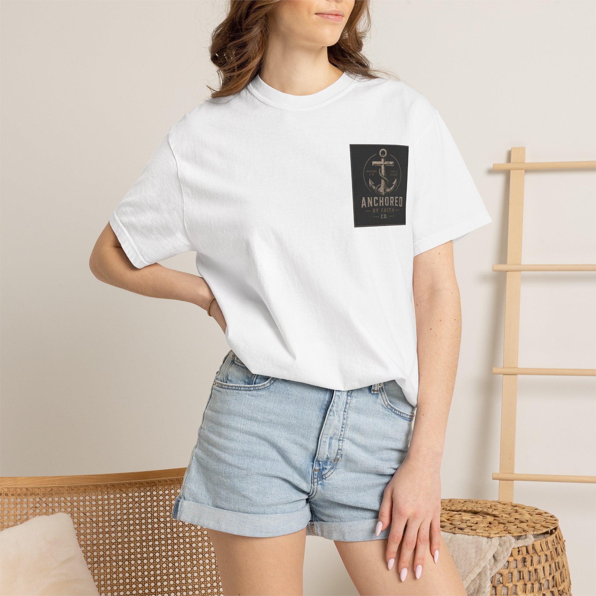 Anchored by Faith T‑Shirt — Vintage Anchor Christian Graphic Tee