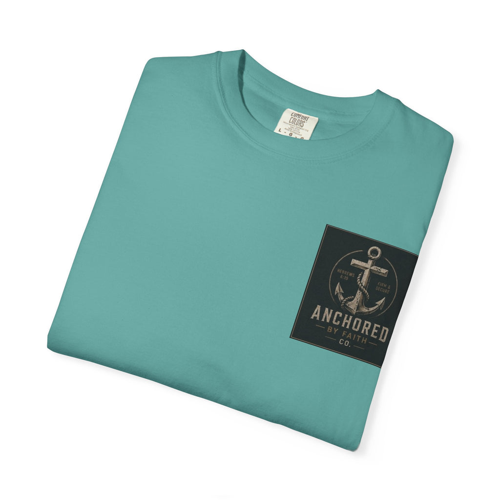Anchored by Faith T‑Shirt — Vintage Anchor Christian Graphic Tee