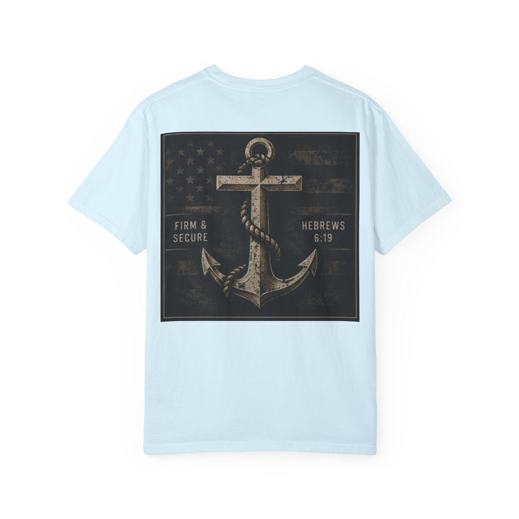 Anchored by Faith T‑Shirt — Vintage Anchor Christian Graphic Tee