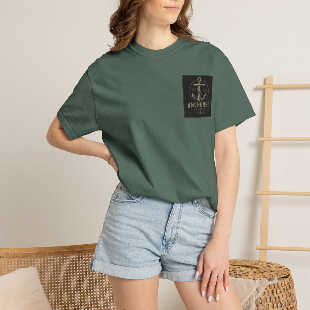 Anchored by Faith T‑Shirt — Vintage Anchor Christian Graphic Tee