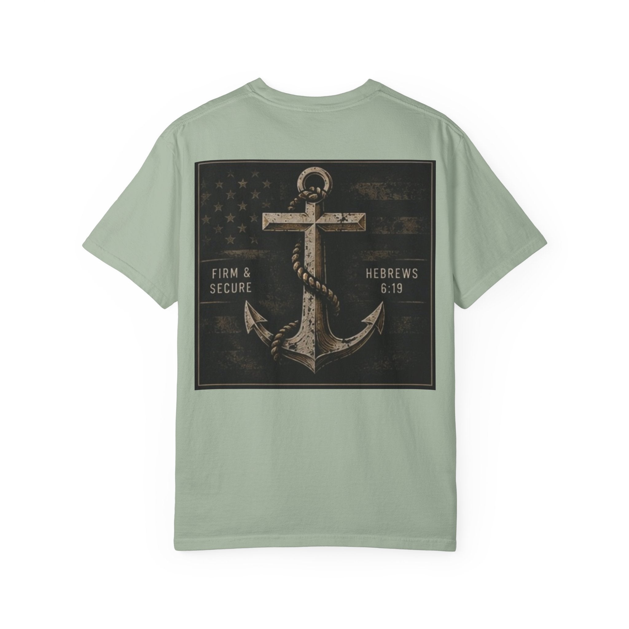 Anchored by Faith T‑Shirt — Vintage Anchor Christian Graphic Tee