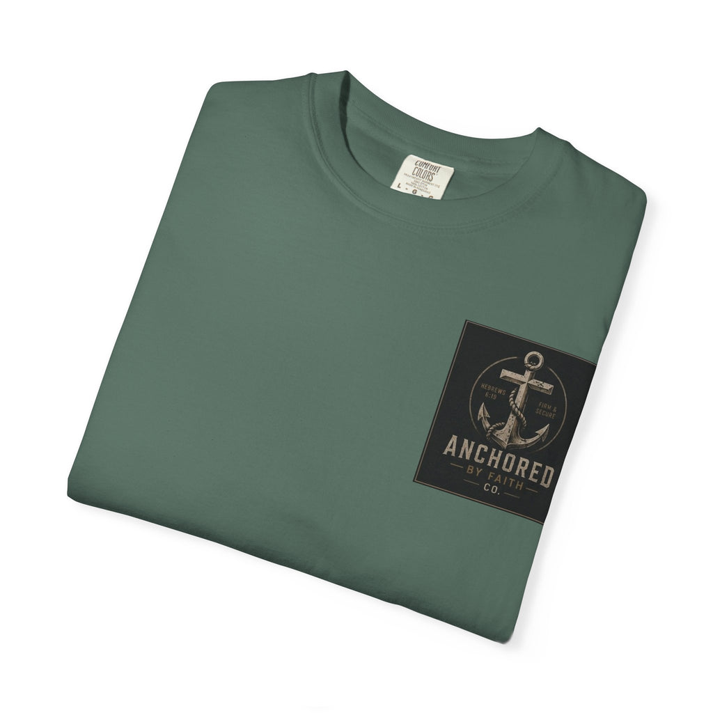 Anchored by Faith T‑Shirt — Vintage Anchor Christian Graphic Tee