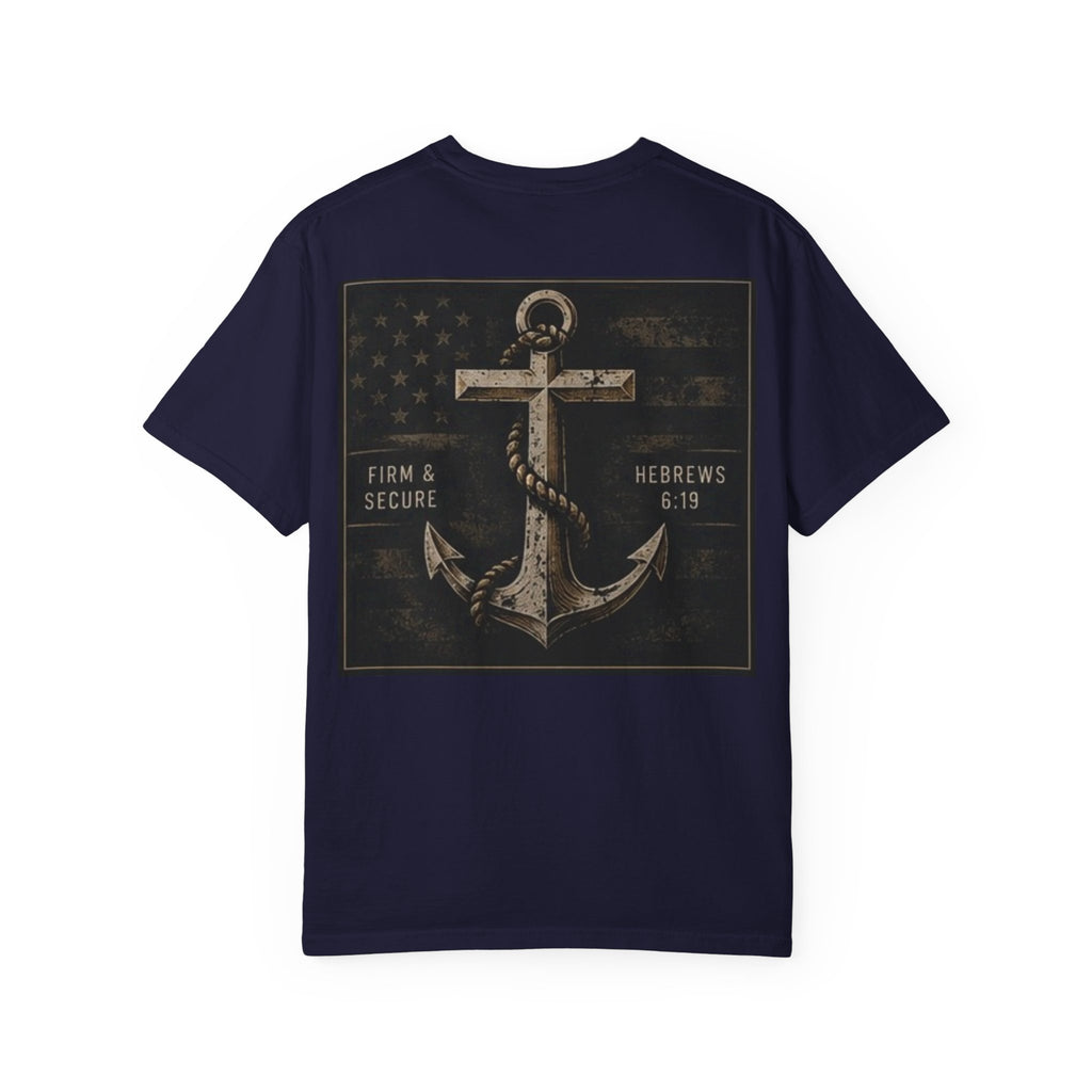 Anchored by Faith T‑Shirt — Vintage Anchor Christian Graphic Tee