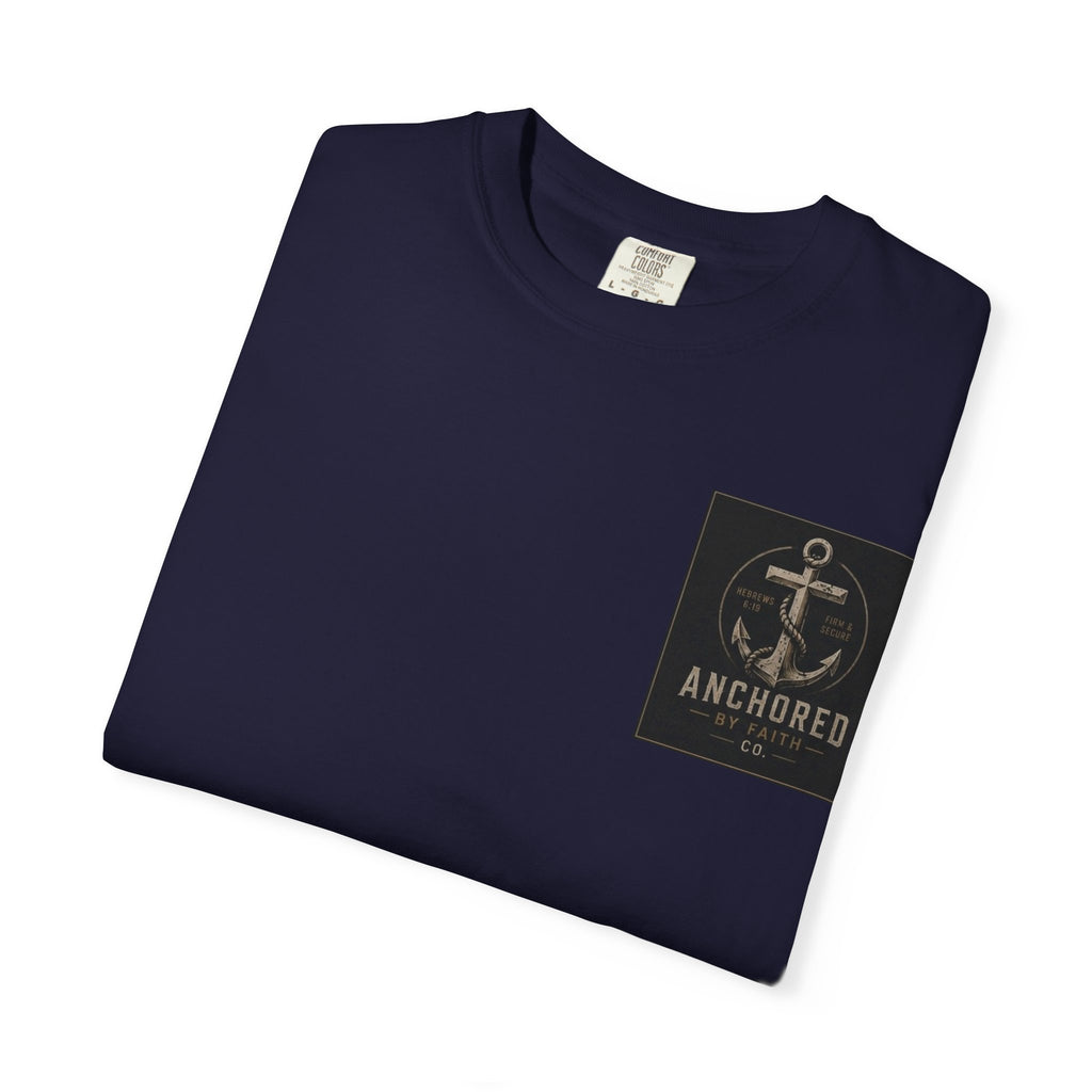 Anchored by Faith T‑Shirt — Vintage Anchor Christian Graphic Tee