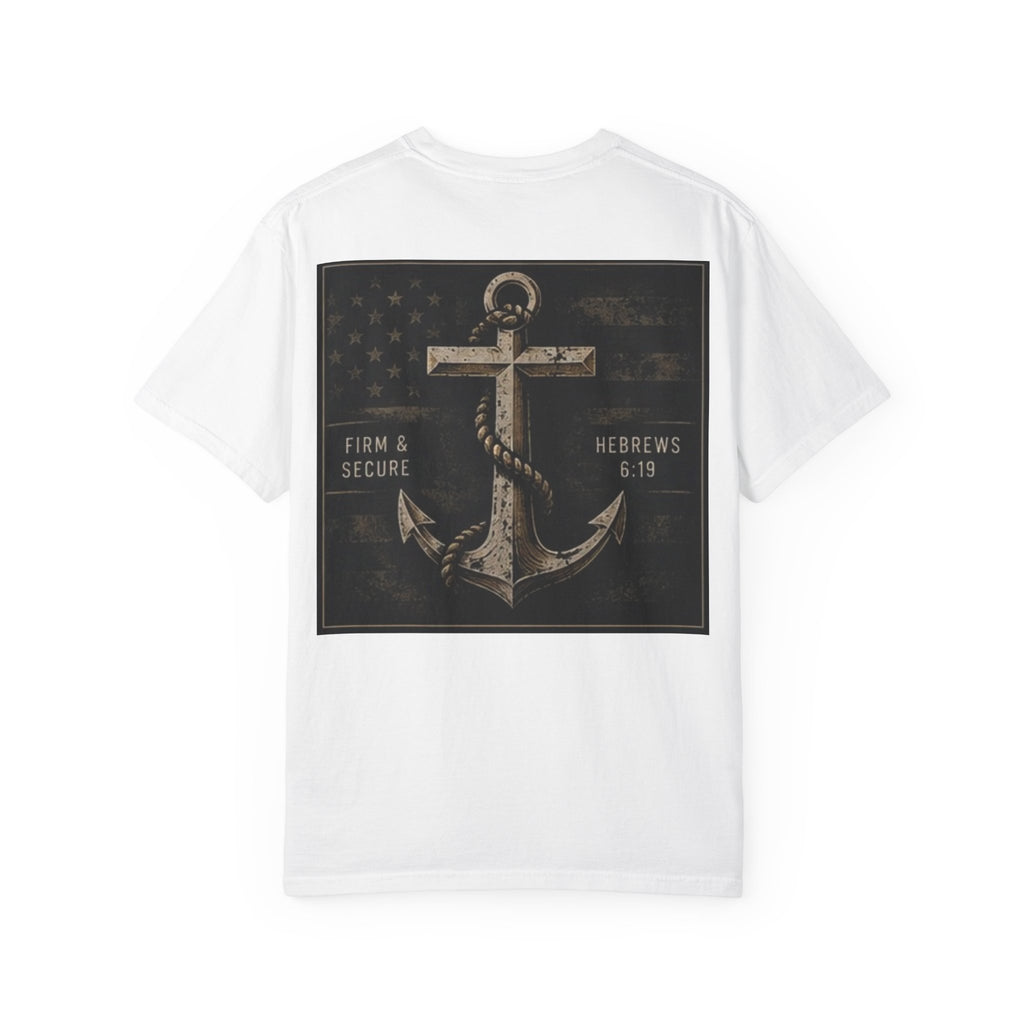 Anchored by Faith T‑Shirt — Vintage Anchor Christian Graphic Tee