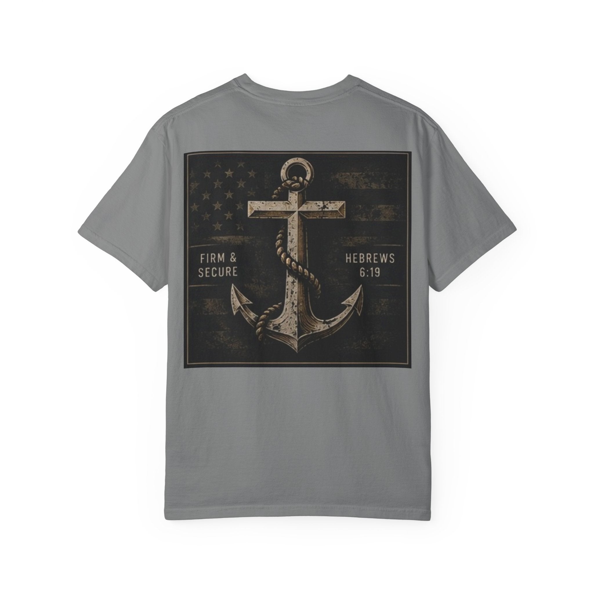 Anchored by Faith T‑Shirt — Vintage Anchor Christian Graphic Tee